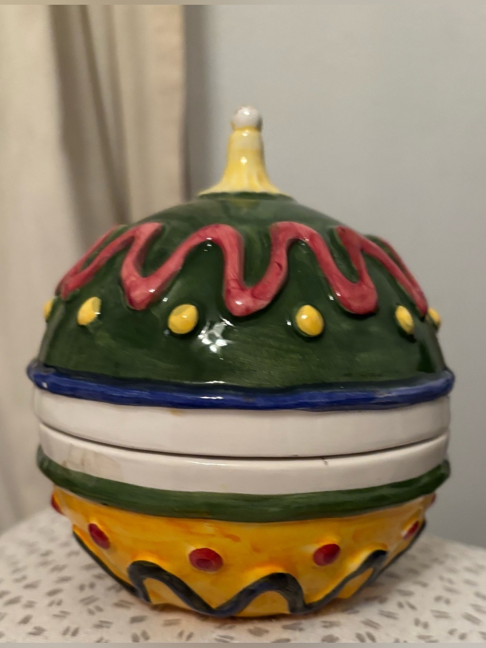 Vietri Multicolor Hand-Painted Ceramic trinket lidded jar